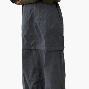 Women Y2k Cargo Long Skirt Drawstring Low Waisted Ruched Maxi Skirt